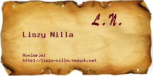 Liszy Nilla névjegykártya